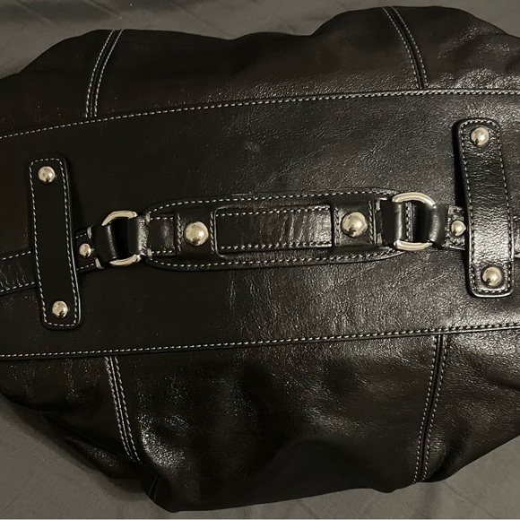 👜Vintage Coach Madison Audrey purse black genuine leather purple interior NWOT - Picture 10 of 13